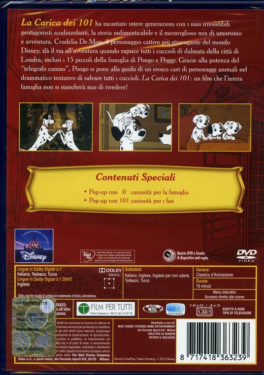 La carica dei 101 - DVD - Film di Wolfgang Reitherman , Hamilton Luske  Animazione