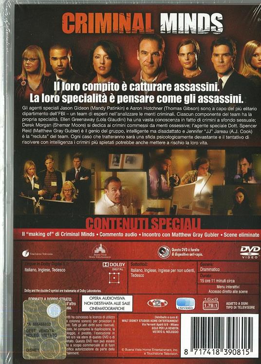 Criminal Minds. Stagione 1 (6 DVD) - DVD - Film di Richard Shepard ,  Charles Haid Giallo | IBS