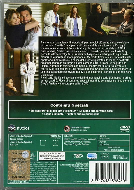 Grey's Anatomy. Serie 9 (9 DVD) - DVD - Film di Rob Corn , Tony Phelan  Drammatico | IBS