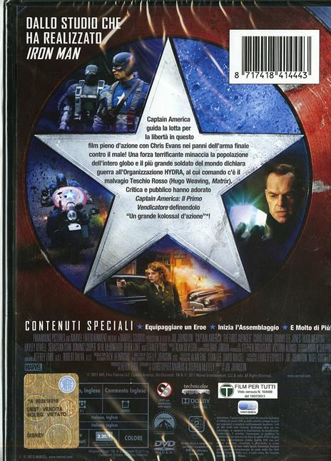 Captain America. Il primo vendicatore - DVD - Film di Joe Johnston  Avventura | IBS