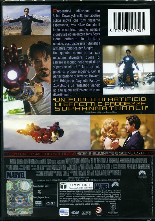 Iron Man - DVD - Film di Jon Favreau Avventura | IBS