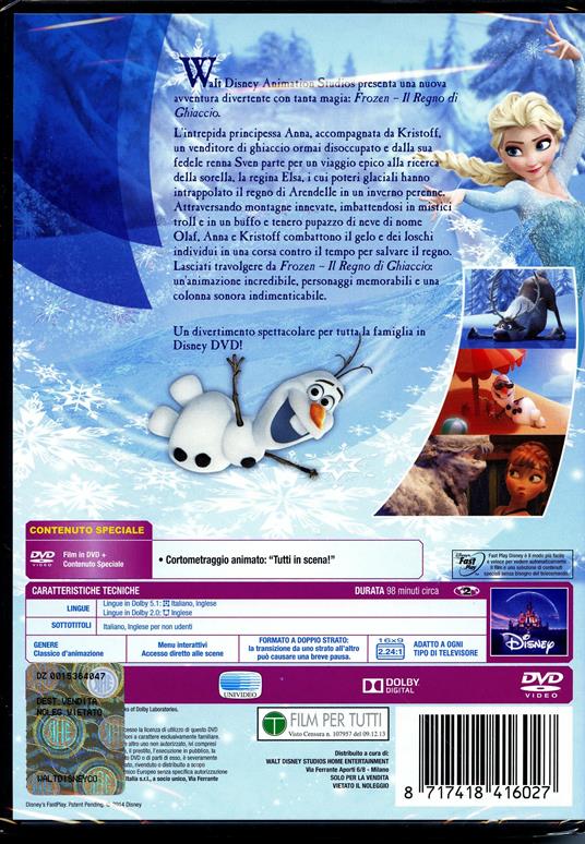 Frozen. Il regno di ghiaccio - DVD - Film di Chris Buck , Jennifer Lee  Animazione | IBS