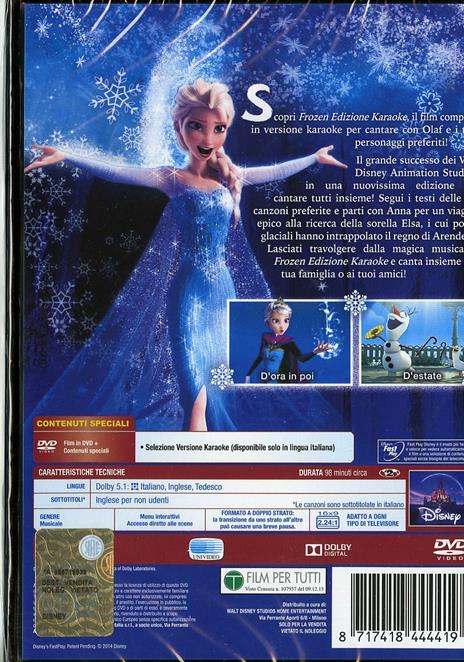Frozen. Il regno di ghiaccio<span>.</span> Edizione karaoke di Chris Buck,Jennifer Lee - DVD - 2
