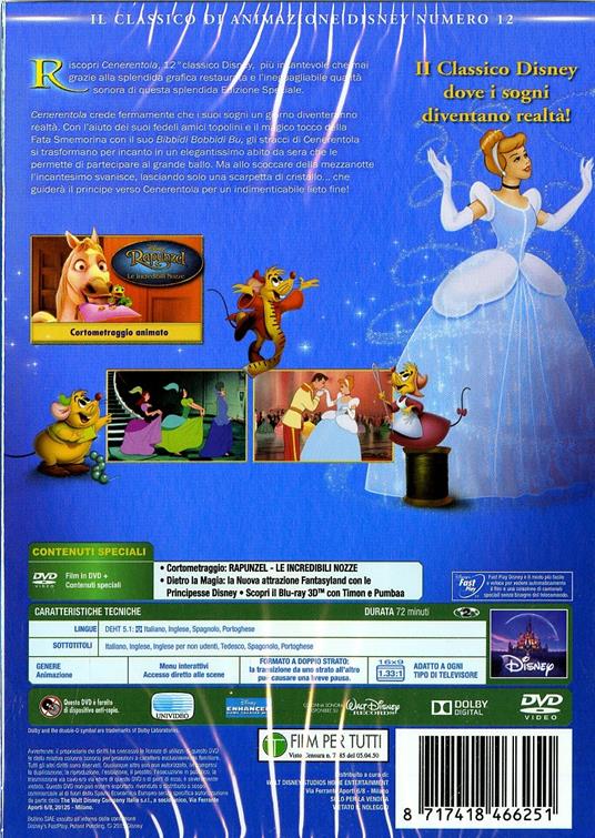 Cenerentola (DVD) - DVD - Film di Wilfred Jackson , Hamilton Luske  Animazione | IBS