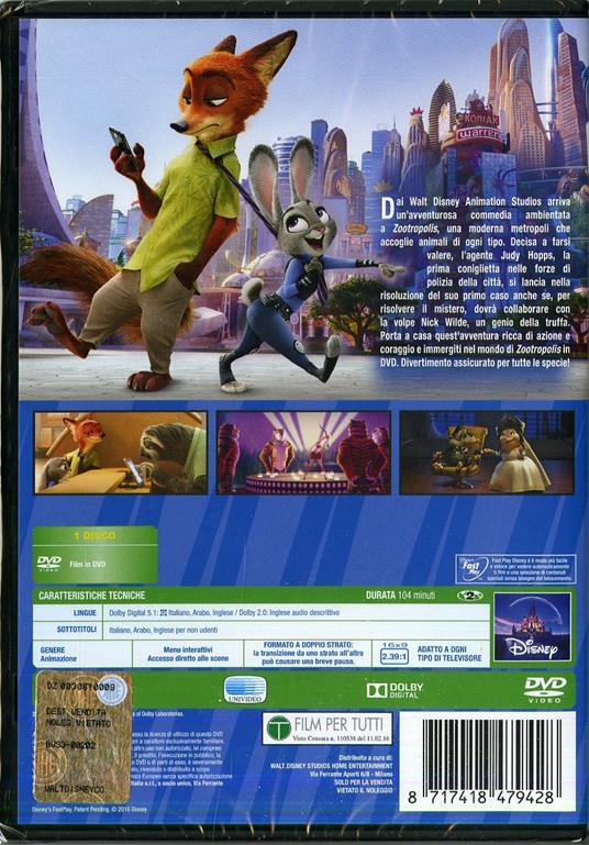 Zootropolis (DVD) di Byron Howard,Rich Moore,Jared Bush - DVD - 2