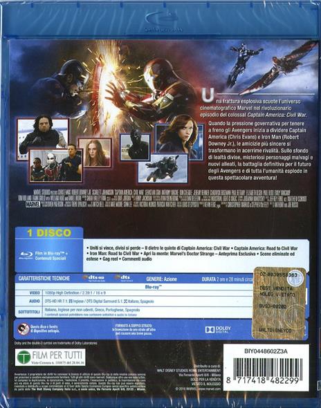Captain America. Civil War di Anthony Russo,Joe Russo - Blu-ray - 3