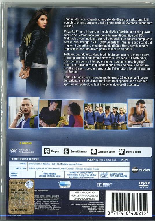 Quantico. Stagione 1 (6 DVD) di Jennifer Chambers Lynch,Patrick R. Norris,David McWhirter,Stephen Kay - DVD - 2