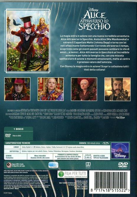 Alice attraverso lo specchio. Limited Edition 2017 (DVD) - DVD - Film di  James Bobin Fantastico | IBS