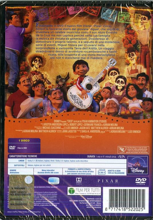 Coco (DVD) - DVD - Film di Lee Unkrich , Adrian Molina Animazione | IBS