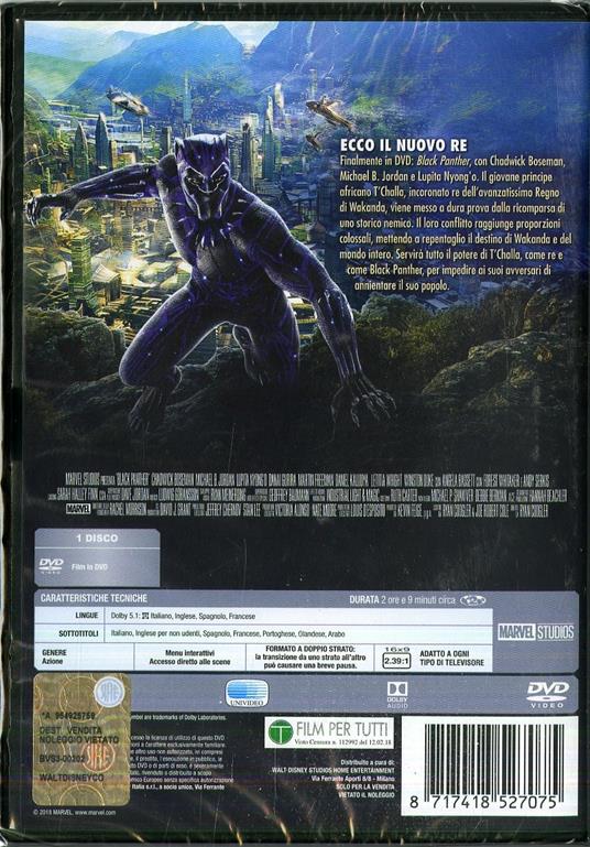 Black Panther (DVD) - DVD - Film di Ryan Coogler Fantastico | IBS