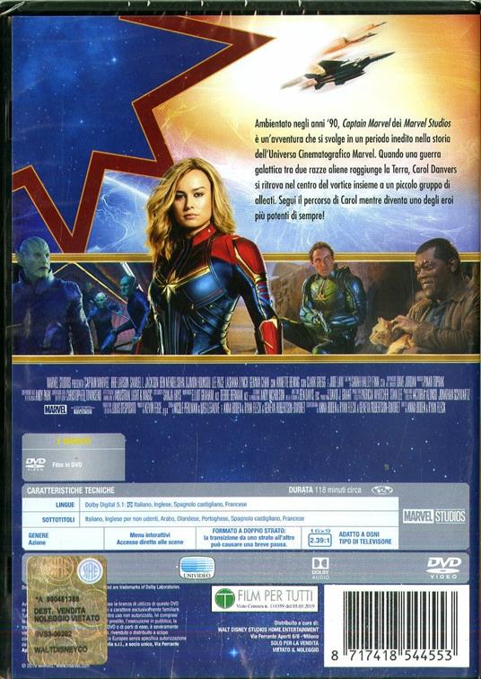 Captain Marvel (DVD) - DVD - Film di Anna Boden , Ryan Fleck Avventura | IBS
