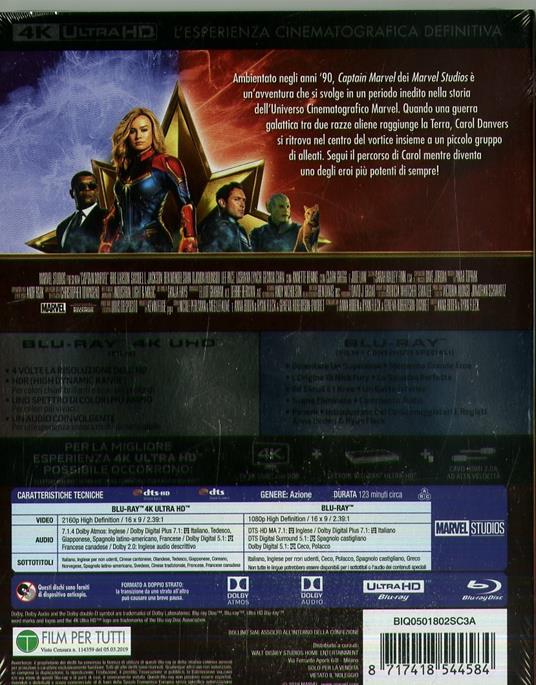 Captain Marvel Edizione 10° Anniversario – Blu-Ray – Marvel Studios – ITA