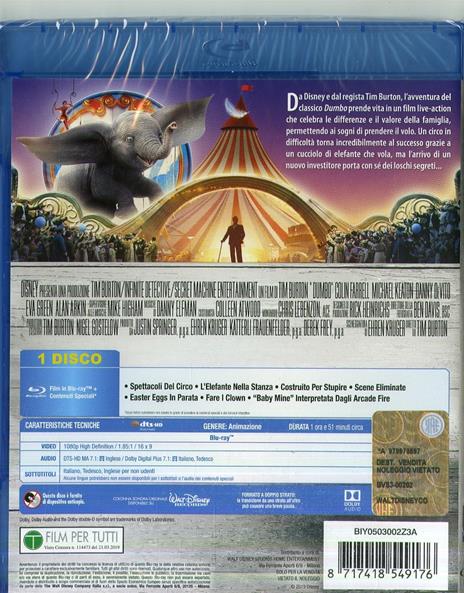 Dumbo (Blu-ray) di Tim Burton - Blu-ray - 2