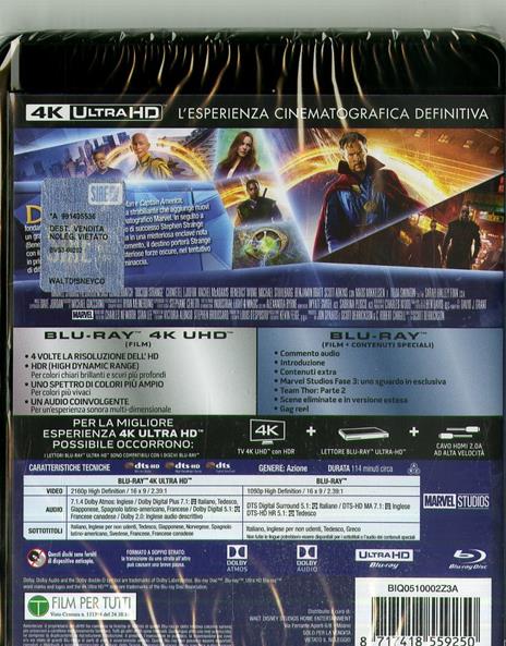 Doctor Strange (Blu-ray + Blu-ray 4K Ultra HD) di Scott Derrickson - Blu-ray + Blu-ray Ultra HD 4K - 2
