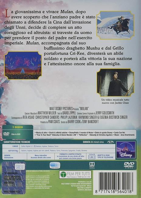 Mulan. Classici Disney. Repack 2020 di Tony Bancroft,Barry Cook - DVD - 2