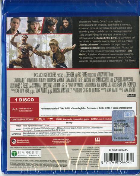 JoJo Rabbit (Blu-ray) di Taika Waititi - Blu-ray - 2