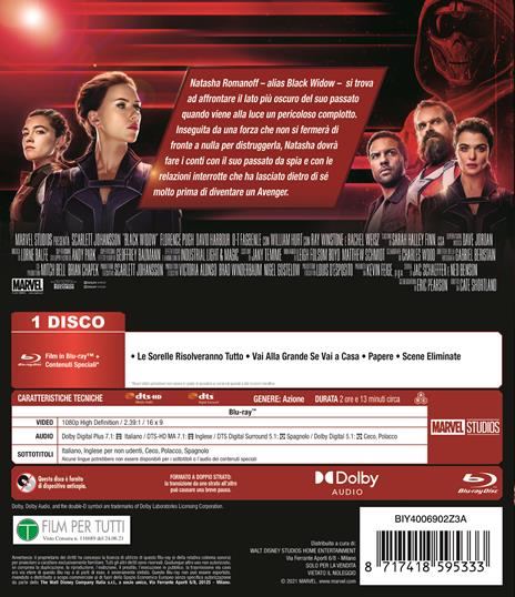 Black Widow (Blu-ray) di Cate Shortland - Blu-ray - 3