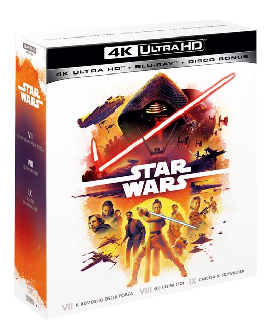 Star Wars Trilogia 7-9 (Blu-ray + Blu-ray Ultra HD 4K) - Blu-ray + Blu-ray  Ultra HD 4K - Film di J. J. Abrams Fantasy e fantascienza