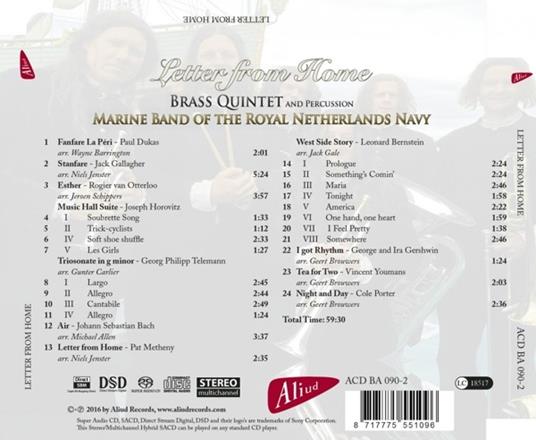 Letter from Home - SuperAudio CD di Marine Band of the Royal Netherlands Navy,Brass Quintet and Percussion - 2