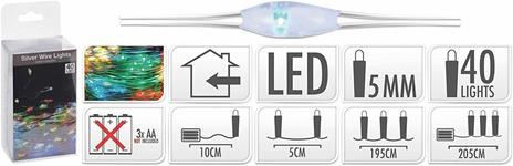 40 Microled Multicolor A Batteria Per Presepi Luci Di Natale - 5