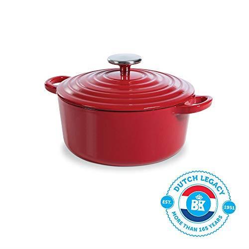 BK Cookware H6072.520 BK Bourgogne Dutch 20 cm/2,5 l, in ghisa,  rivestimento smaltato, coperchio con anelli di gocciolamento, lavabile in  lavastoviglie, colore: rosso - Bk-Cookware - Idee regalo | IBS