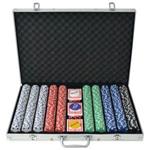 vidaXL Set da Poker con 1000 Chips Alluminio