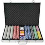 vidaXL Set da Poker con 1000 Chips Laser Alluminio