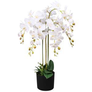 vidaXL Orchidea Artificiale con Vaso 75 cm Bianca - vidaXL - Idee regalo