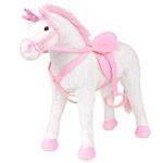 vidaXL Unicorno di Peluche Giocattolo Bianco e Rosa XXL