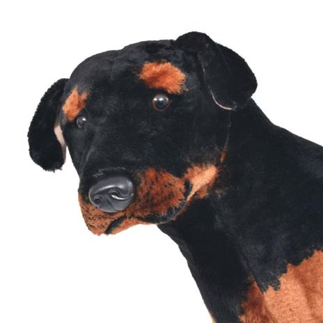 vidaXL Cane Rottweiler in Peluche in Piedi Nero e Marrone XXL - 2