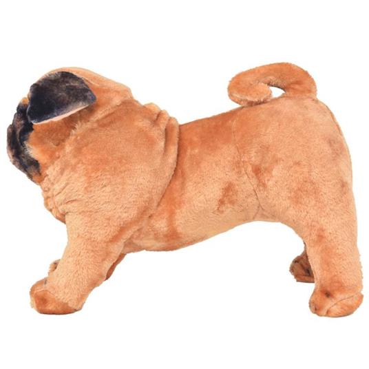 vidaXL Cane Carlino in Peluche in Piedi Marrone Chiaro XXL - 2