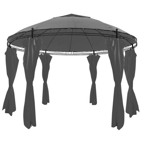 vidaXL Gazebo Rotondo con Tende 3,5 x 2,7 m Antracite - 2