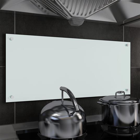 vidaXL Paraschizzi per Cucina Bianco 90x40 cm in Vetro Temperato - vidaXL -  Idee regalo