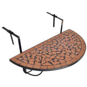 vidaXL Tavolo Sospeso da Balcone in Terracotta Mosaico