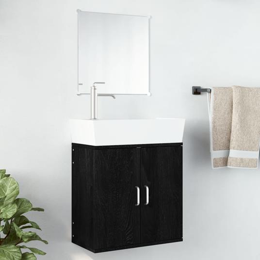 3 pz Set di Mobili da Bagno，Armadietto da bagno，Mobiletto Bagno Bianco in  Legno Multistrato