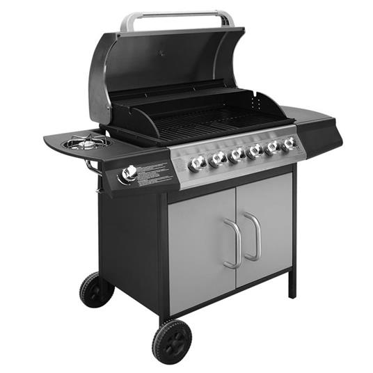 vidaxl Barbecue E Griglia A Gas 6+1 Fornelli Nero E Argento - vidaXL - Idee  regalo | IBS