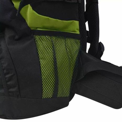 vidaXL Zaino da Escursioni XXL 75 L Nero e Verde - 4