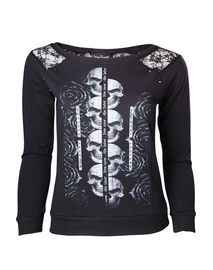 Maglia Manica Lunga Donna Tg. S Alchemy. Dresden Dead Zip Black