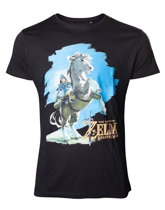 T-Shirt Unisex Tg. M Zelda Breath Of The Wild. Link On Chest