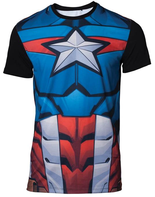 T-Shirt Unisex Tg. XL Marvel. Sublimated Captain America Multicolor