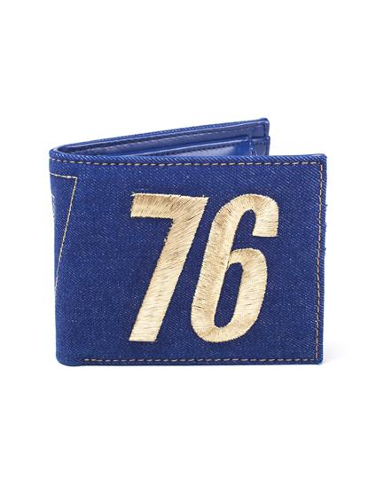 Fallout. Vault 76 Vintage Denim Bifold Wallet Wallets Bifold M Blue