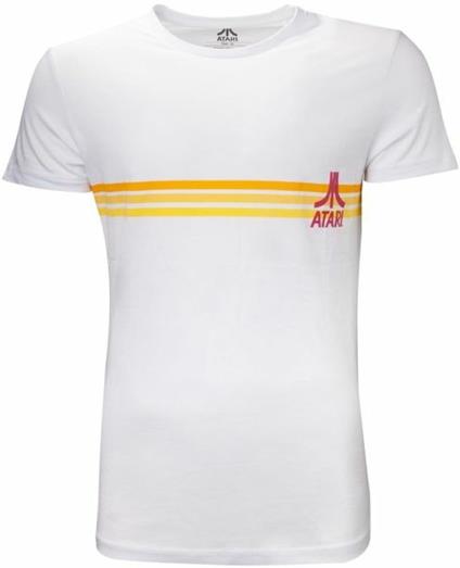 T-Shirt Unisex Tg. S Atari Striped Logo White