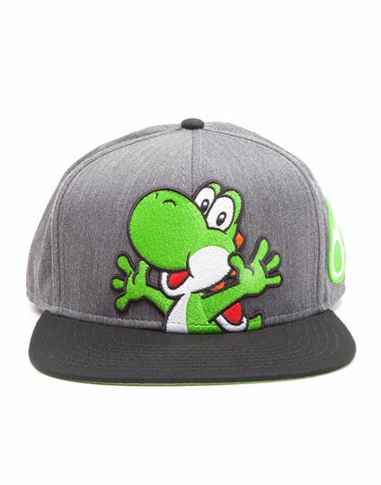 Nintendo. Super Mario Generic Grey Snapback With Yoshi And Egg Caps Snapback U Grey