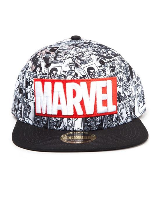 Cappello Marvel. Classic Red And White Logo Black - Bioworld - Idee regalo  | IBS