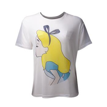 T-Shirt Donna Tg. L Disney. Alice In Wonderland Sublimation Mesh White