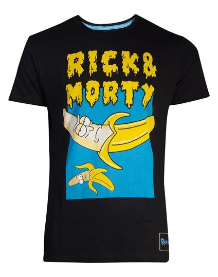 T-Shirt Unisex Tg. L. Rick And Morty: Low Hanging Fruit Black