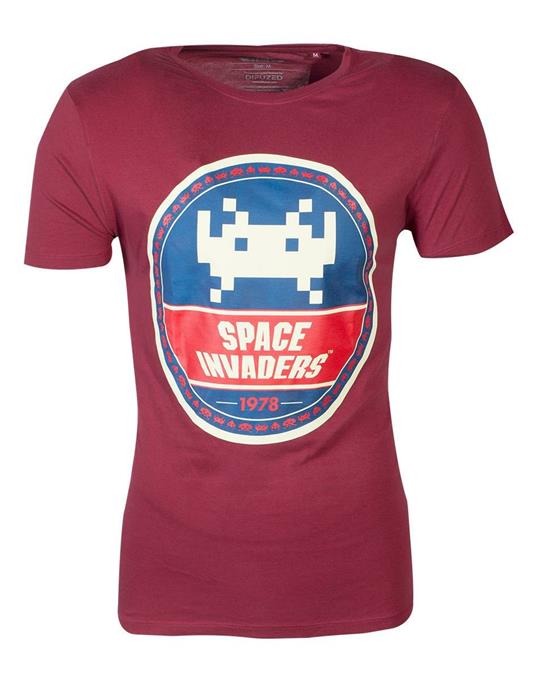 T-Shirt Unisex Tg. M Space Invaders: Round Invader Red