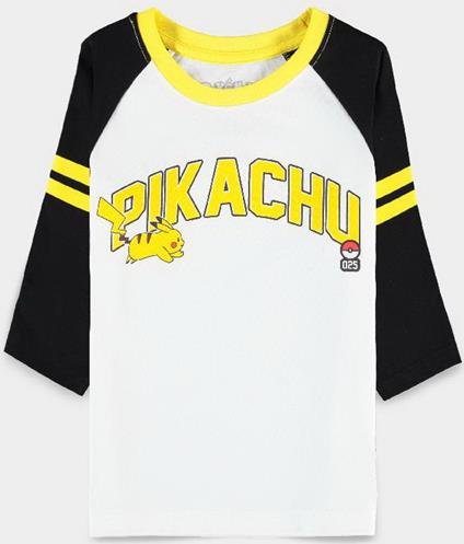 Pokemon: Running Pika Girl White (T-Shirt Manica 3/4 Bambino Tg. 146/152)