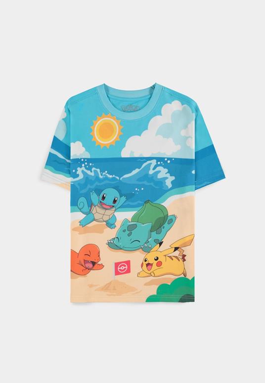 T-Shirt Donna Tg. M Pokemon: Beach Day Multicolor