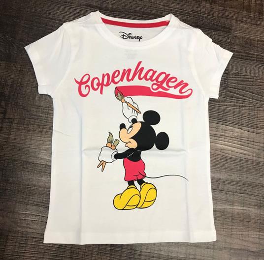 T-Shirt Bambino 86/92) Disney. Mickey Mouse Paints Copenhagen White. Taglia  - Bioworld - Idee regalo | IBS